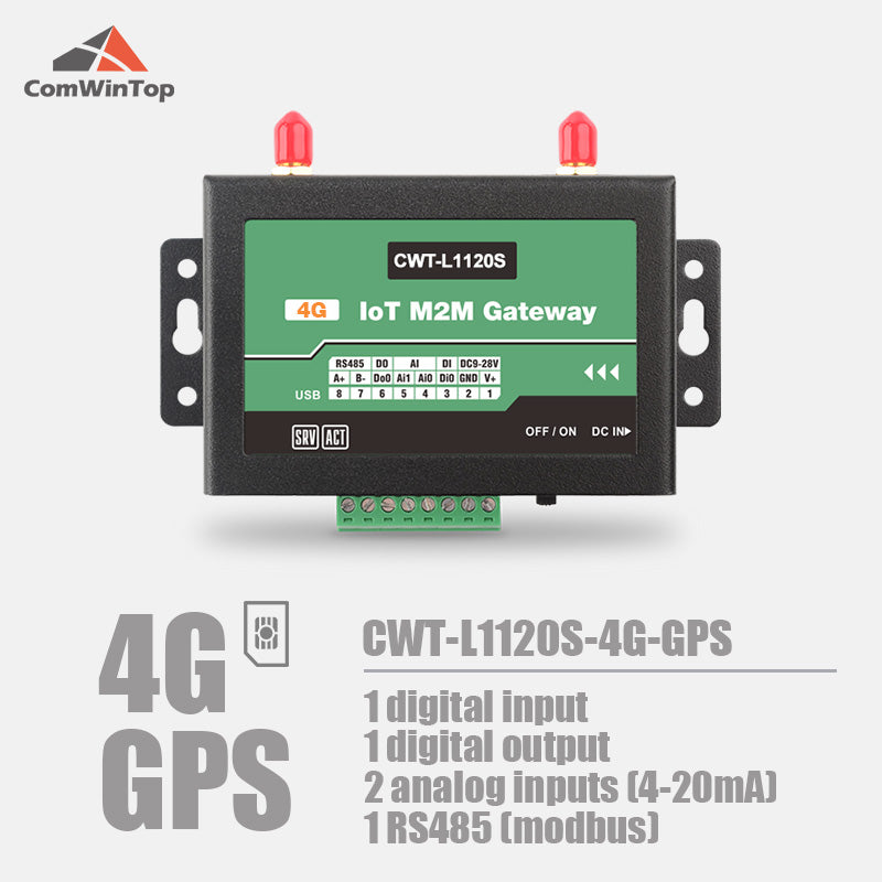CWT-L1120S 1Di 1Do 2Ai RS485 Modbus Gprs 3G 4G Wifi Rtu Modem Iot Gateway