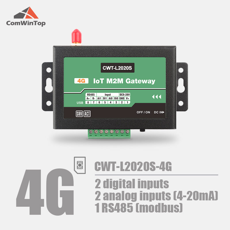 CWT-L2020S 2Di 2Ai RS485 Modbus Gprs 3G 4G Wifi Rtu Modem Iot Gateway