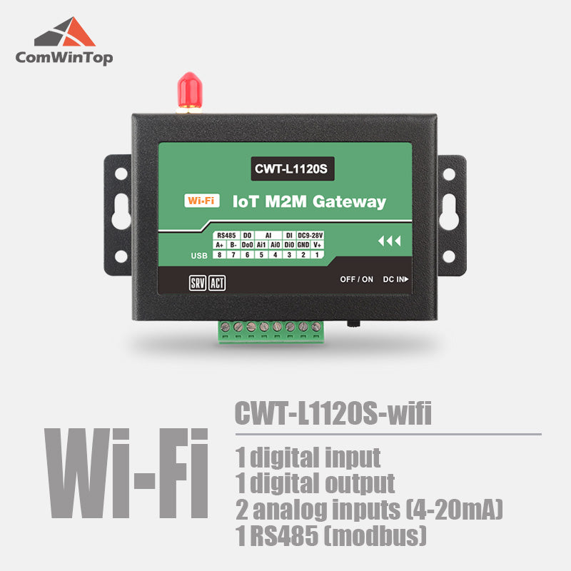 CWT-L1120S 1Di 1Do 2Ai RS485 Modbus Gprs 3G 4G Wifi Rtu Modem Iot Gateway