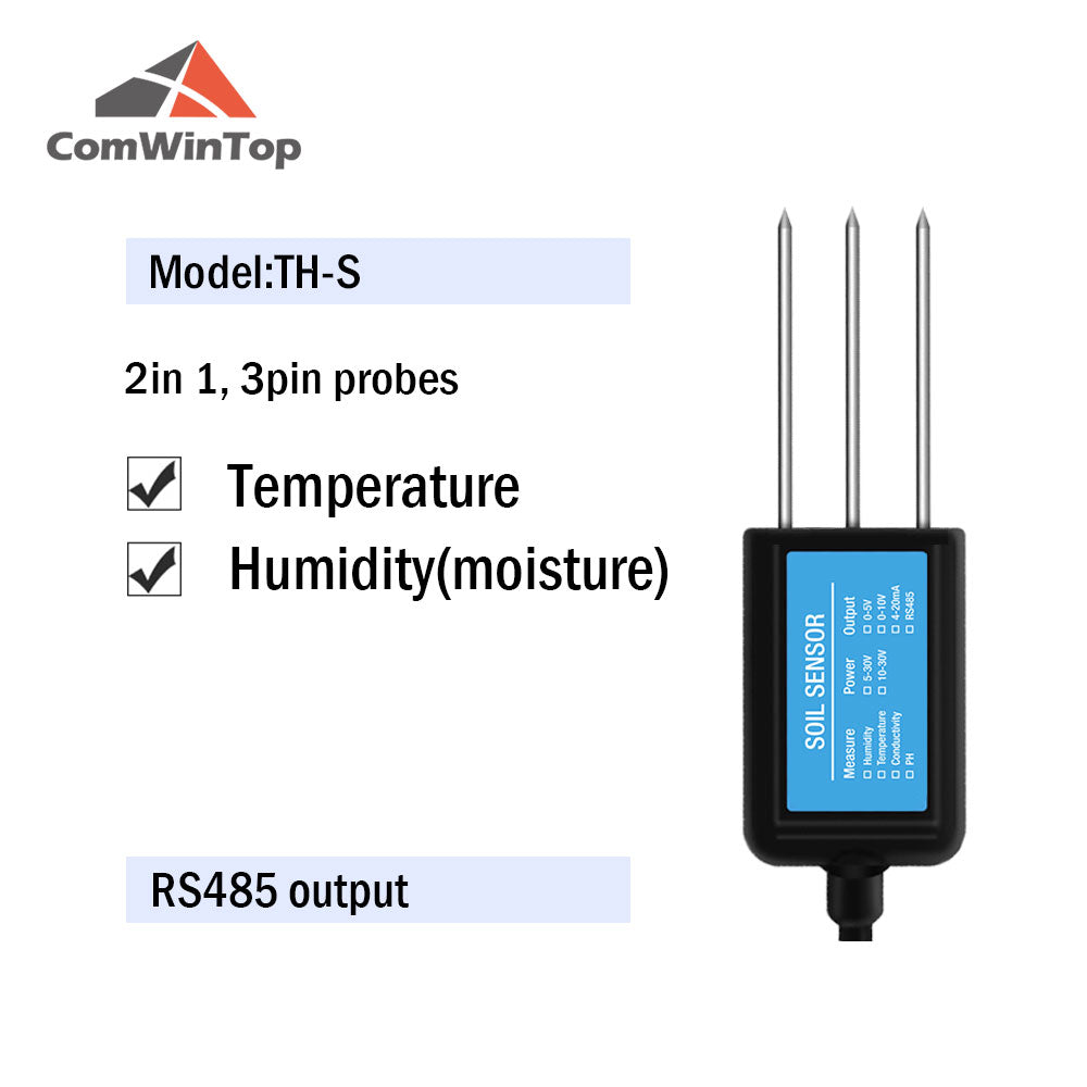 RS485 4-20mA Soil Temperature Humidity Moisture Conductivity EC PH Sensor