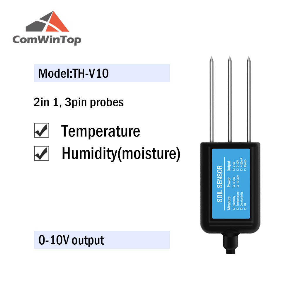 RS485 4-20mA Soil Temperature Humidity Moisture Conductivity EC PH Sensor