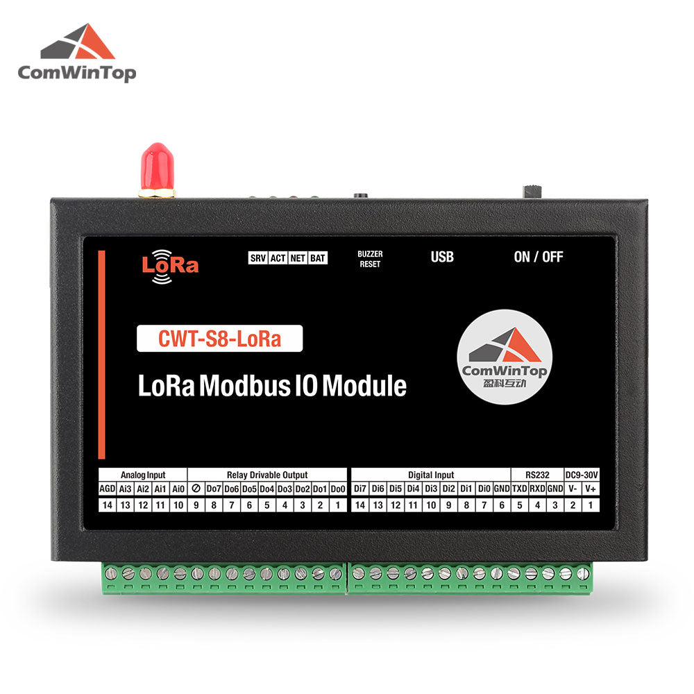 CWT-S8-LoRa 8Di+8Do+4Ai Wireless 433M LoRa Modbus IO Module Modbus RTU