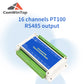 2/4/8/16 channels PT100 K/S/R/B/N/E/J/T type Thermocouple Sensor RS485 Modbus Output Temperature Acquisition Module