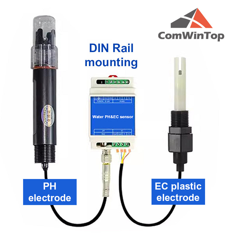 PH EC 2 in 1 Ｗater Quality Detector  RS485 Modbus transmitter Industrial Sewage Monitor for Agricultural Aquaculture