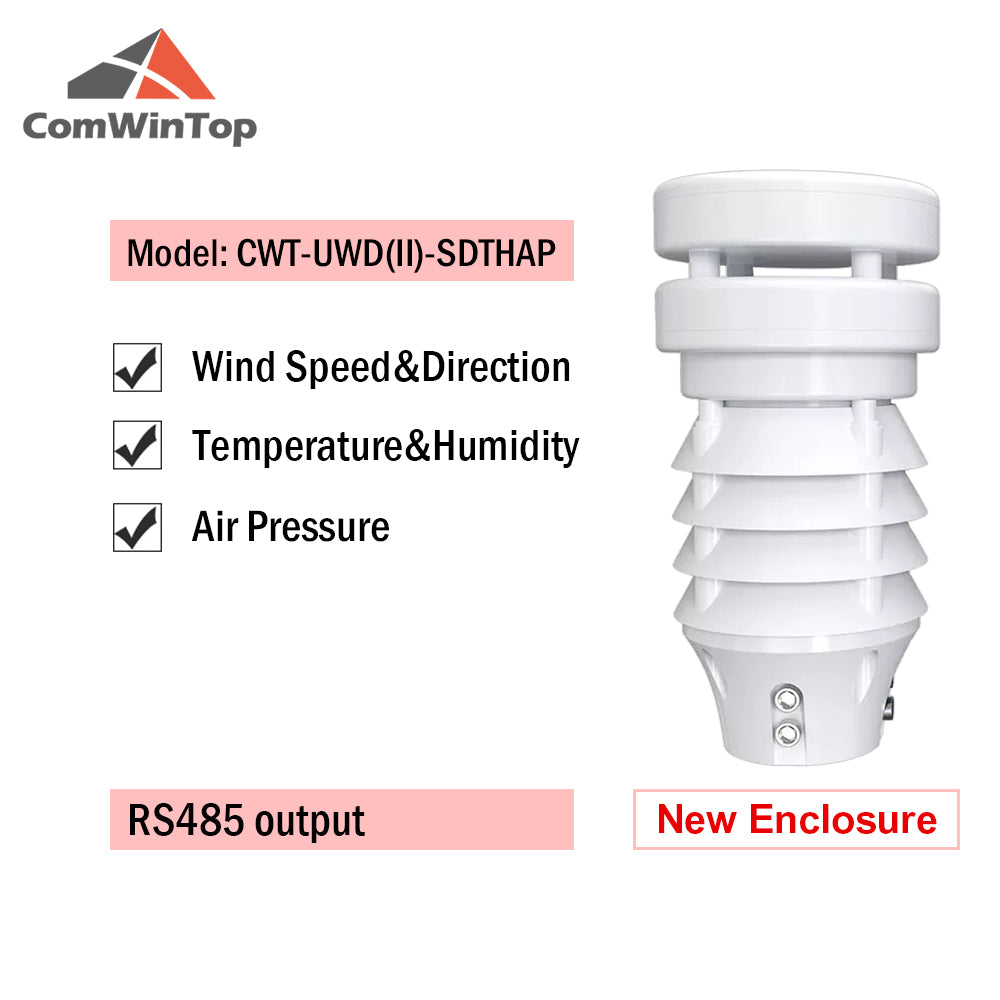 RS485 Ultrasonic Wind Speed and Direction Sensor Temperature Humidity Noise PM2.5 Pressure Light Rainfall Small Weather Station