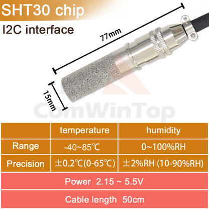 SHT20 SHT30 SHTC3 SHT35 I2C Temperature Humidity Sensor Probe