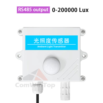Light sensor 0-10V 0-5V 4-20mA RS485 200000Lux 65535Lux industrial intensity illumination acquisition transmitter