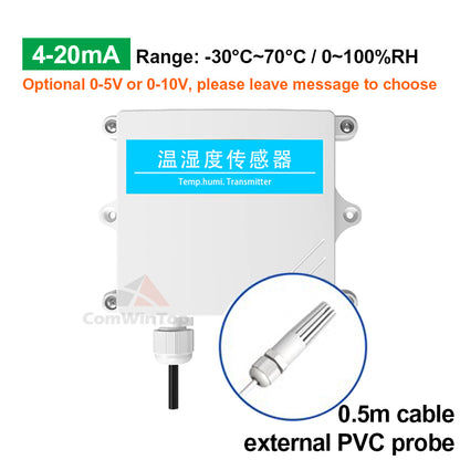 IP65 Protection RS485 Temperature Humidity Transducer Transmitter with LED Display, Support Modbus