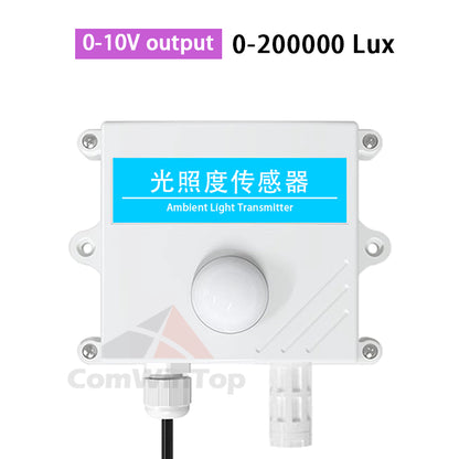 Light sensor 0-10V 0-5V 4-20mA RS485 200000Lux 65535Lux industrial intensity illumination acquisition transmitter