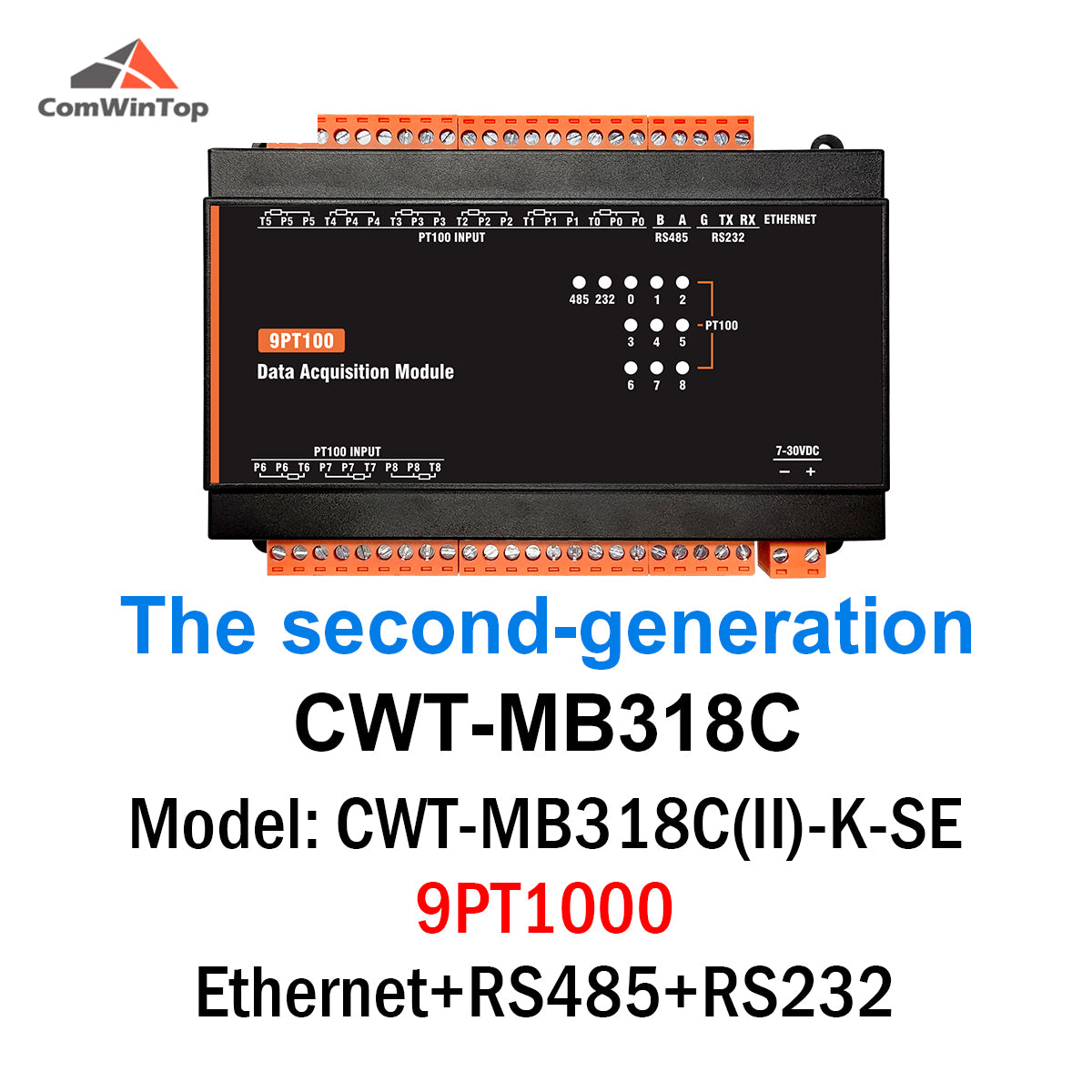 CWT-MB318C 8PT 8-Channel PT100 Temperature Modbus Acquisition Module