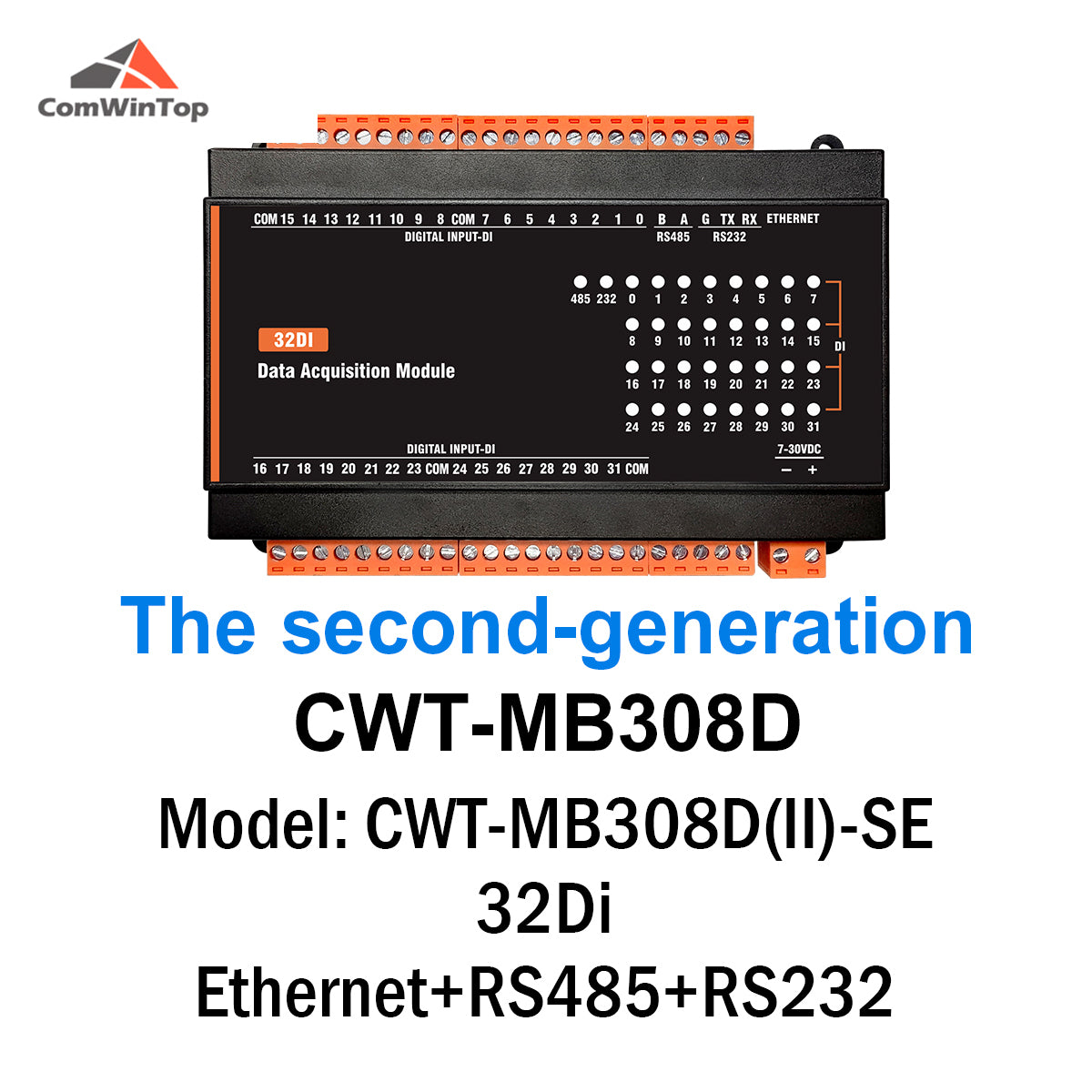 CWT-MB308D 32DI 32-Channel Digital Input RS485 Modbus Rtu Acquisition ...