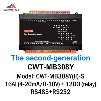 CWT-MB308Y 16AI+12DO RS485 RS232 Ethernet Modbus Rtu Tcp Io Acquisition Module