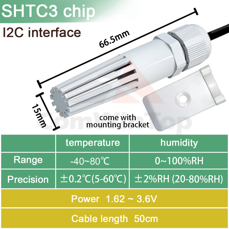 SHT20 SHT30 SHTC3 SHT35 I2C Temperature Humidity Sensor Probe