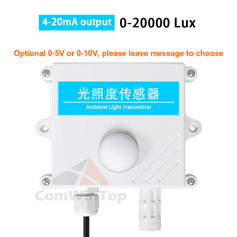 Light sensor 0-10V 0-5V 4-20mA RS485 200000Lux 65535Lux industrial intensity illumination acquisition transmitter