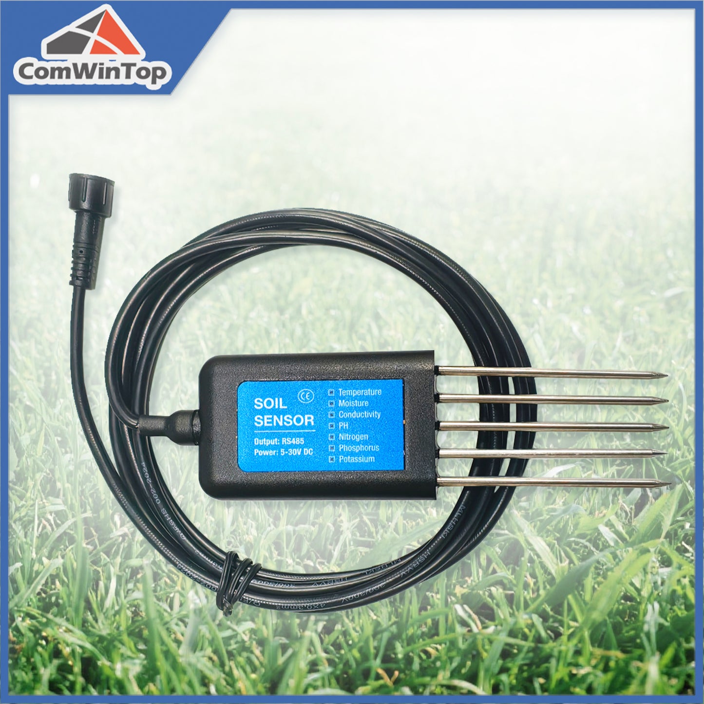 Measure Soil Temperature Moisture EC PH NPK 8-Node Soil Parameter Acquisition System with 7" LCD Touchscreen