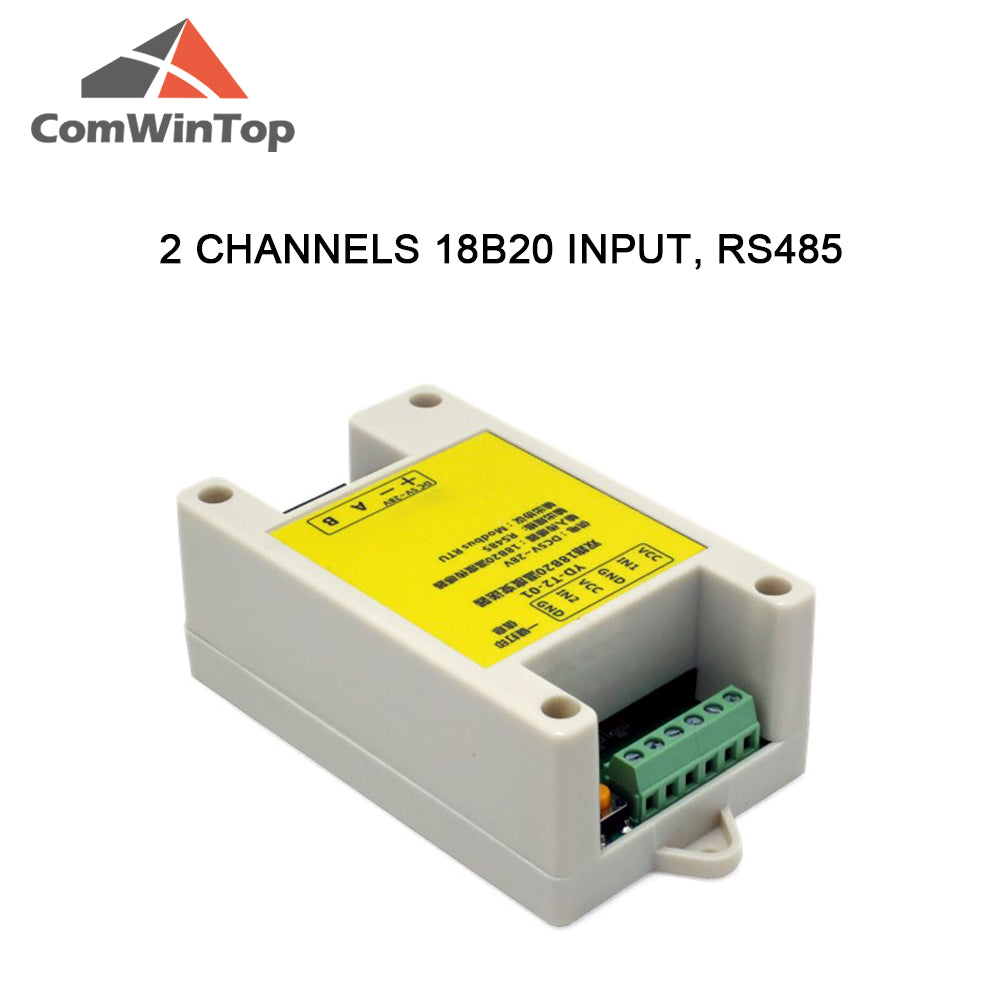 2 channels 18B20 Rs485 Modbus Output Temperature Acquisition Module