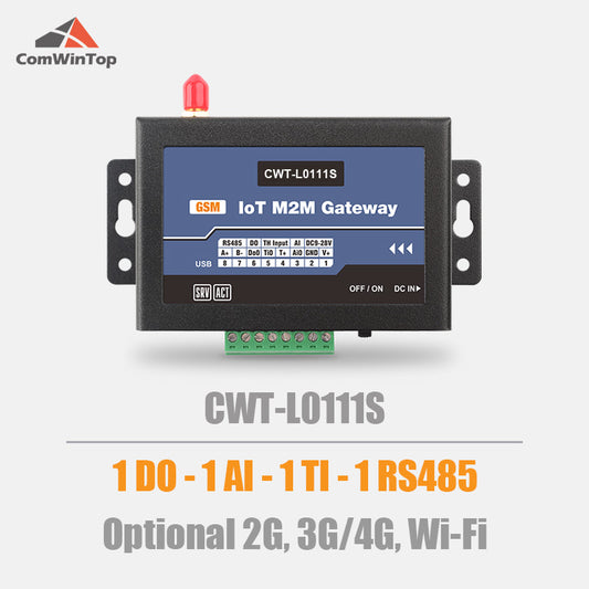CWT-L0111S 1Do 1Ai 1Ti RS485 Modbus Gprs 3G 4G Wifi Rtu Modem Iot Gateway