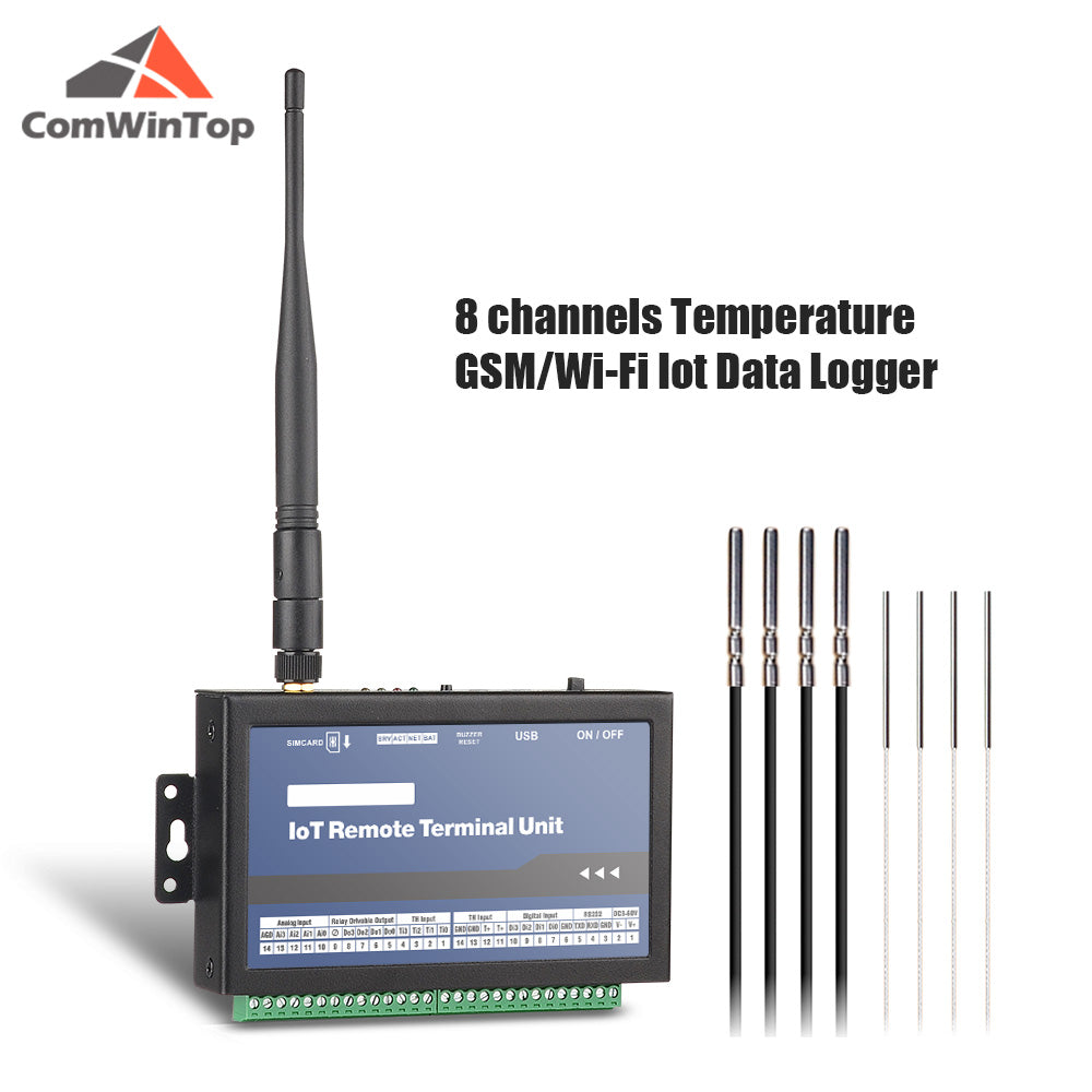 CWT5016 8-channels GSM/Wi-Fi Iot Temperature Alarm Data Logger with Cloud APP Monitoring