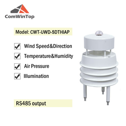RS485 Ultrasonic Wind Speed and Direction Sensor Temperature Humidity Noise PM2.5 Pressure Light Rainfall Small Weather Station