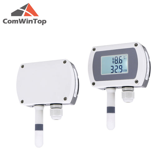 RS485 wall-mounted temperature and humidity transmitter 4-20mA temperature and humidity sensor with display track installation