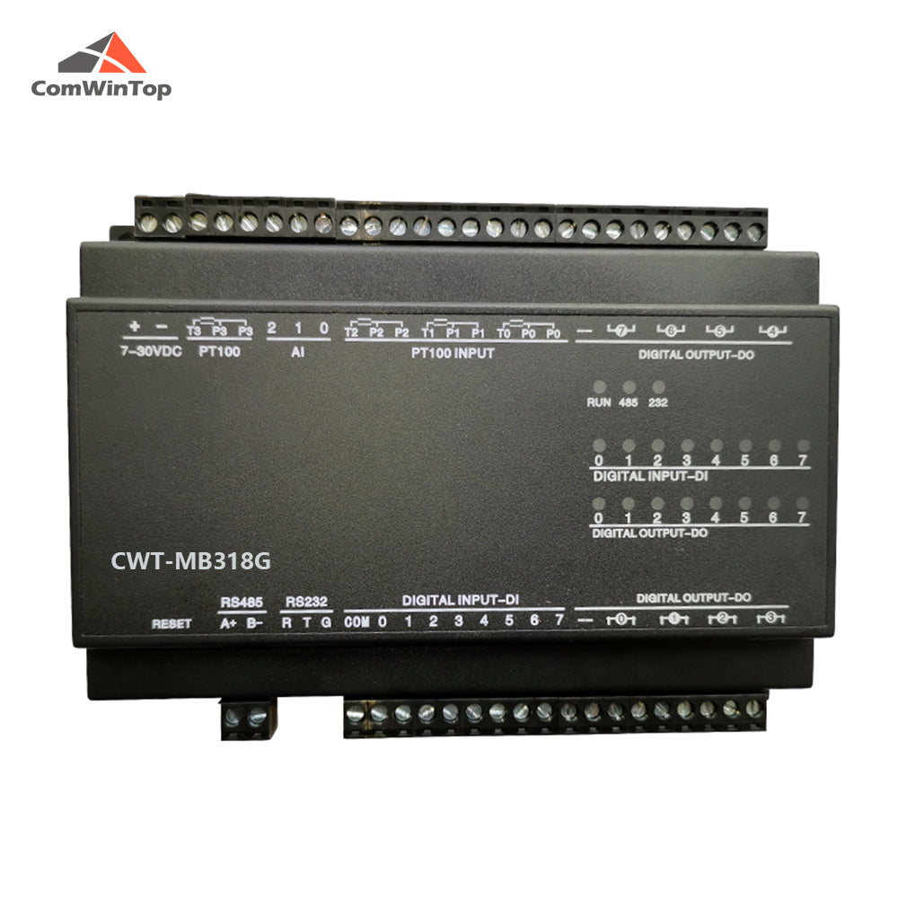CWT-MB318G 4PT+3AI+8DI+8DO PT100 RS485 RS232 Ethernet Modbus Rtu Tcp Io Acquisition Module