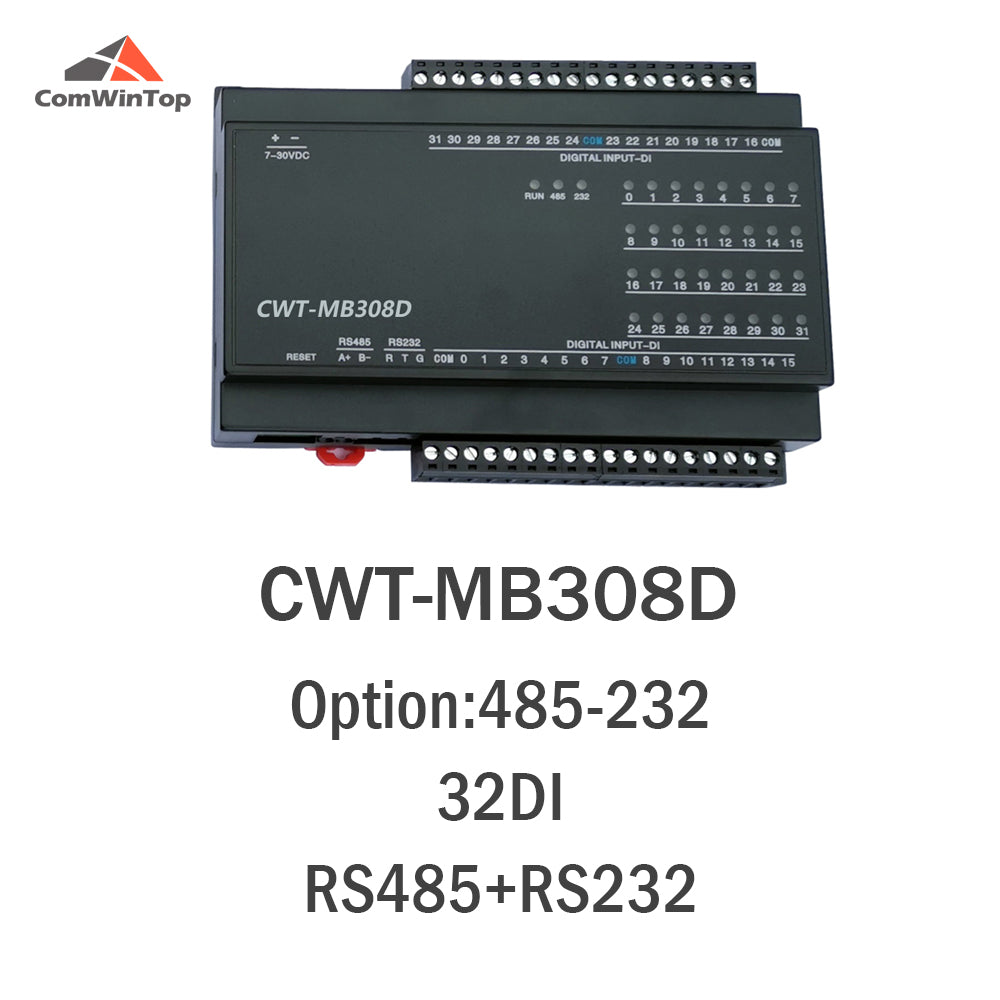 CWT-MB308D 32DI 32-Channel Digital Input RS485 Modbus Rtu Acquisition Io Module with 2500V Lightning protection