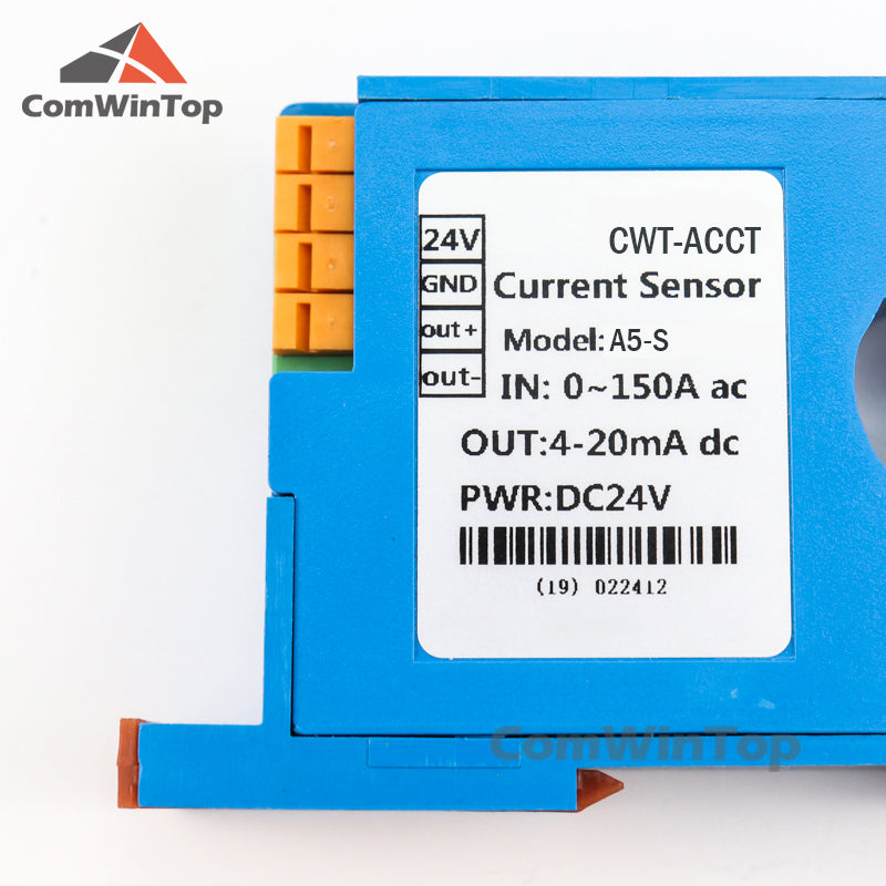 AC 0-400A Input 4-20mA/RS485 output Din type Current Transmitter closed loop Perforated ac ampere signal transducer current sens