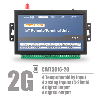 CWT5016 4DI 4AI 4DO 4TI Gsm Gprs 4g Wi-Fi Multiple Channel Temperature Data Logger Rtu Modem