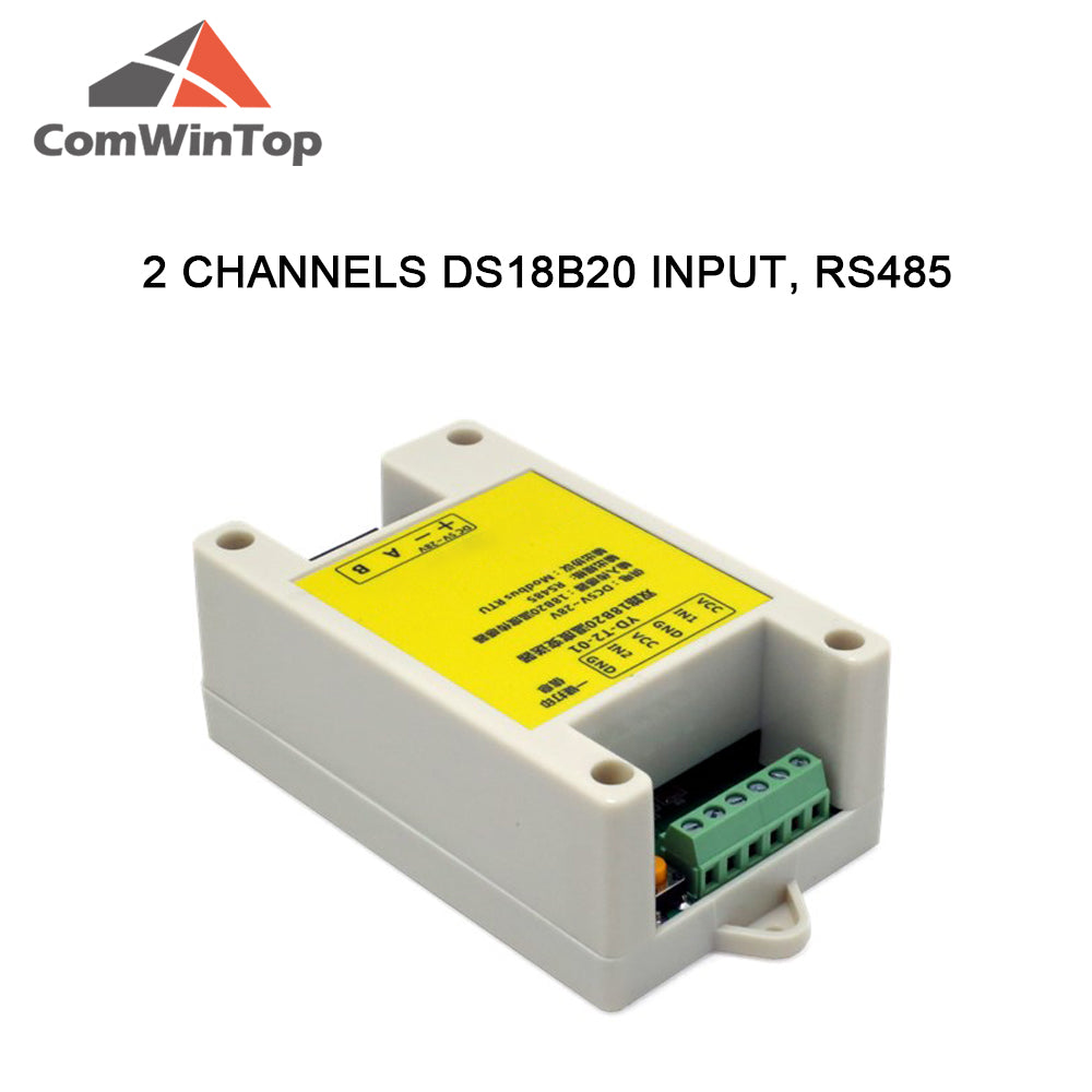 2 channels DS18B20 Rs485 Modbus Output Temperature Acquisition Module