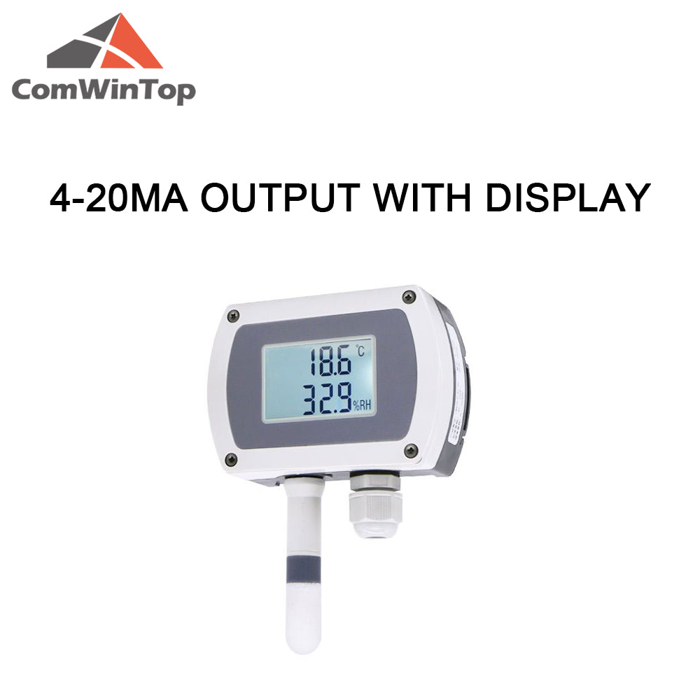 RS485 wall-mounted temperature and humidity transmitter 4-20mA temperature and humidity sensor with display track installation