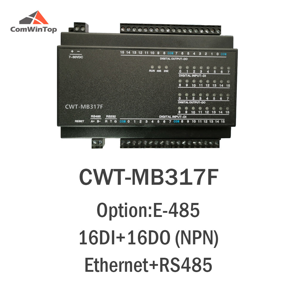 CWT-MB317F 16DI+16DO(NPN) RS485 RS232 Ethernet Modbus Rtu Tcp Io Acquisition Module