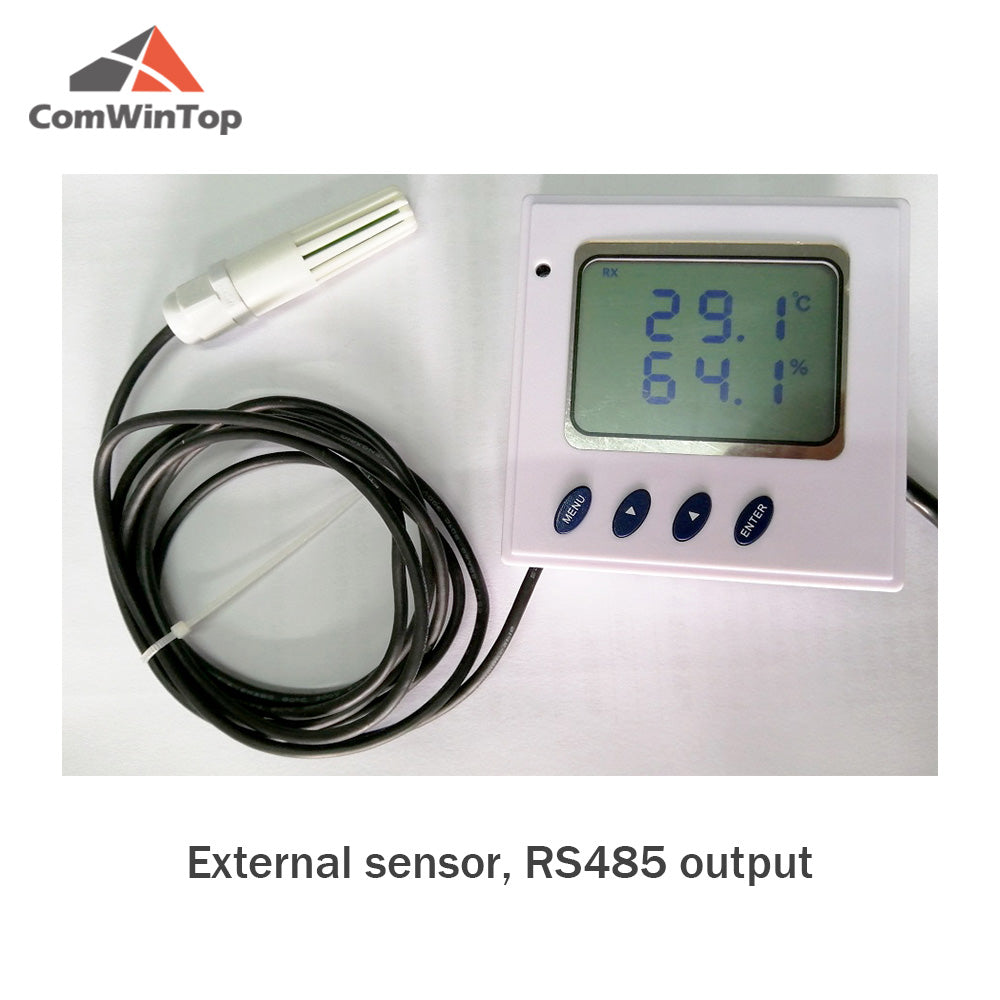 RS485 Modbus 4-20mA 0-5V Output Temperature Humidity Sensor Transmitter Transducer with LCD Display, 86mm Wall Mounting