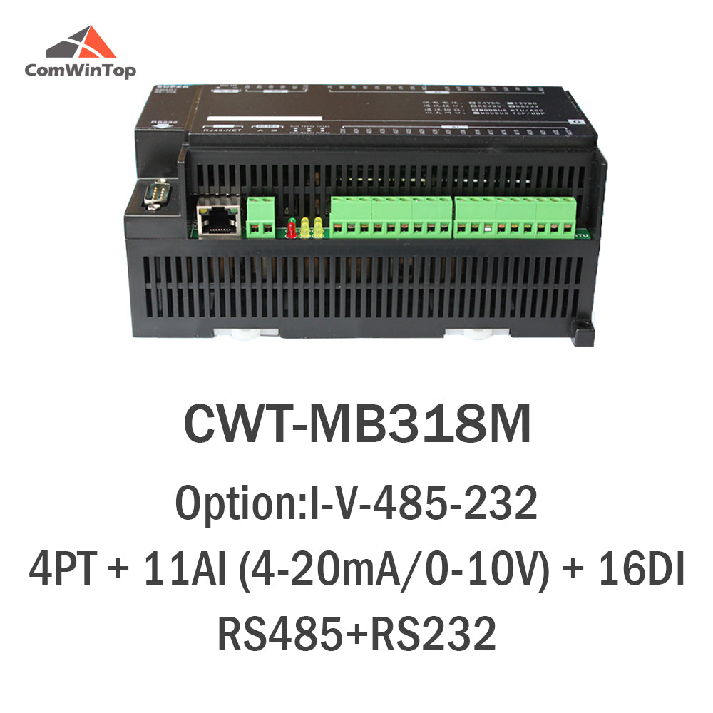 CWT-MB318M 4PT+11AI+16DI PT100 RS485 RS232 Ethernet Modbus Rtu Tcp Io Acquisition Module