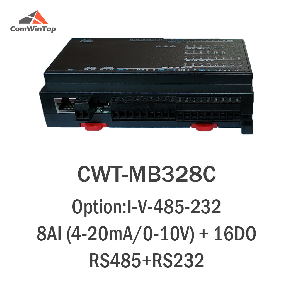 CWT-MB328C 8AI+16DO RS485 RS232 Ethernet Modbus Rtu Tcp Io Acquisition Module