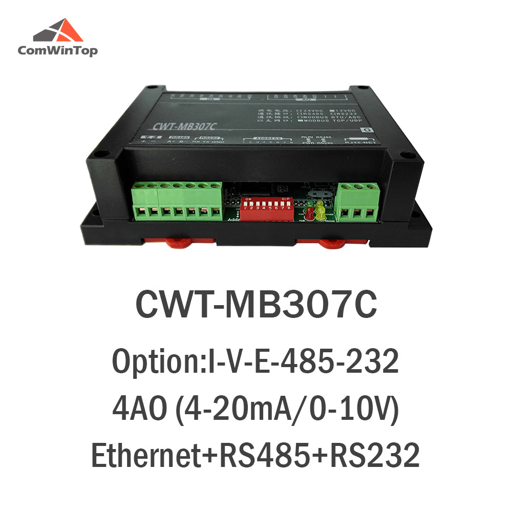 CWT-MB307C 4Ao 4-20mA/0-5V/0-10V Analog output Modbus Io Module
