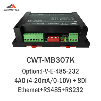 CWT-MB307K 4AO+8DI RS485 RS232 Ethernet Modbus Rtu Tcp Io Acquisition Module