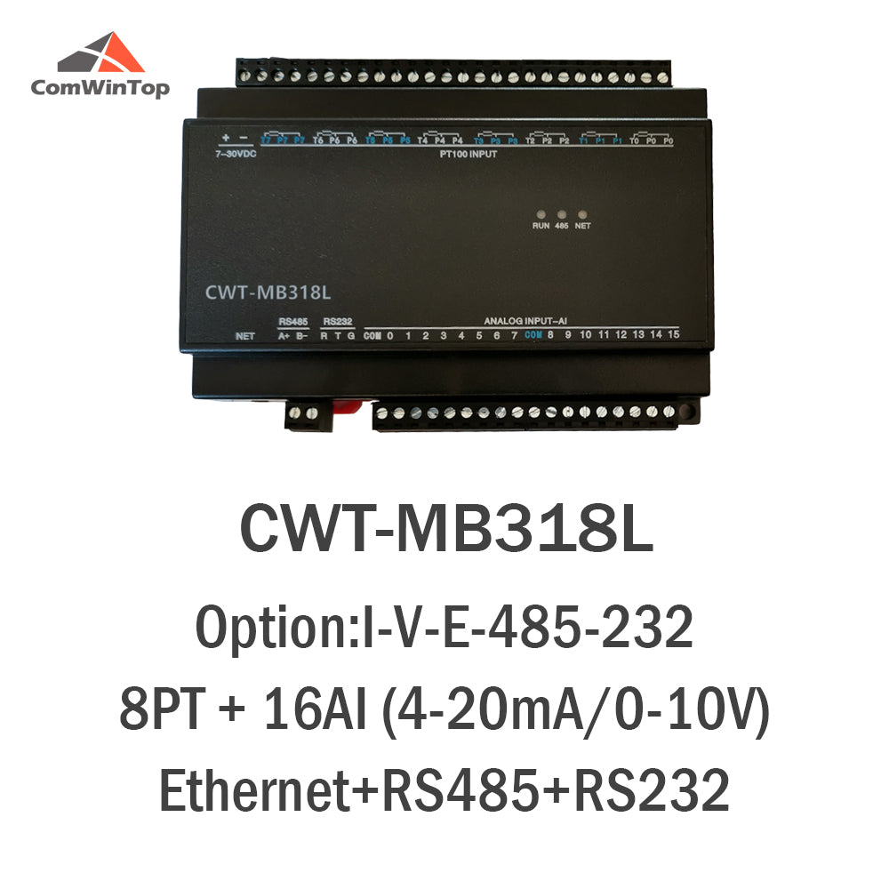 CWT-MB318L 8PT+16AI RS485 RS232 Ethernet Modbus Rtu Tcp Io Acquisition Module