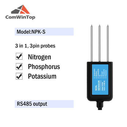 RS485 4-20mA Soil Temperature Humidity Moisture Conductivity EC PH Sensor