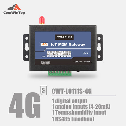 CWT-L0111S 1Do 1Ai 1Ti RS485 Modbus Gprs 3G 4G Wifi Rtu Modem Iot Gateway