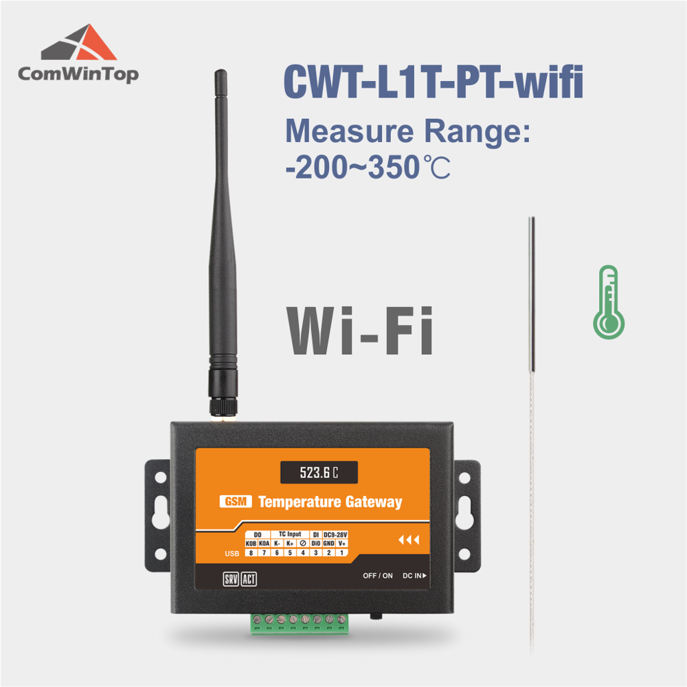 CWT-L1T-PT Wireless Gsm 3g 4g Wifi PT100 Temperature Sensor Alarm Transmitter