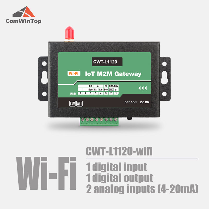 CWT-L1120S 1Di 1Do 2Ai RS485 Modbus Gprs 3G 4G Wifi Rtu Modem Iot Gateway