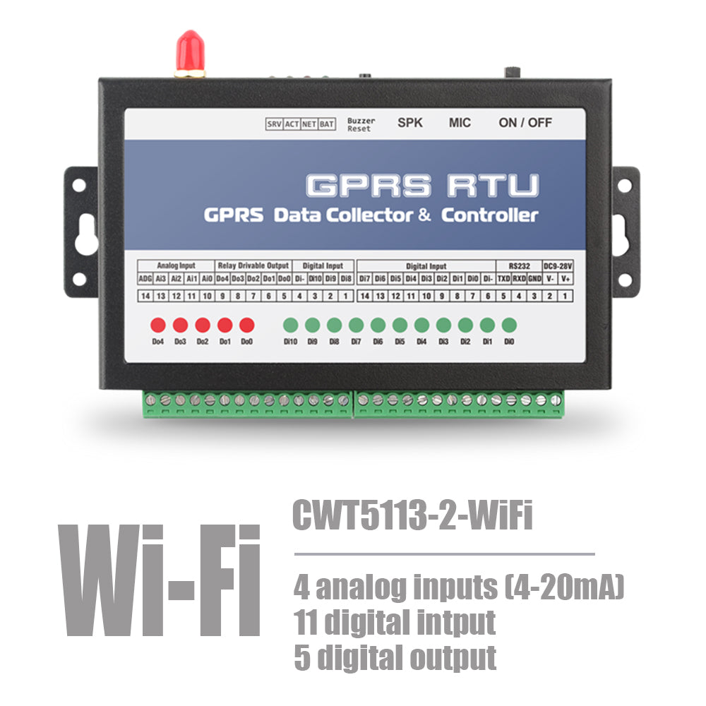 CWT5113-2 11DI 4AI 5DO Gsm Gprs 4g Wi-Fi Remote Data Acquisition Module Rtu Modem